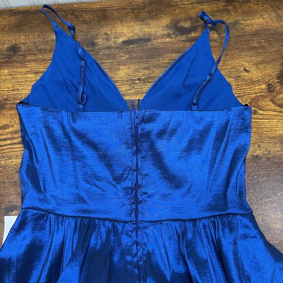 B Darlin Size 5/6 Dress Cocktail Hoco Prom Vintage Hi-Low Princess Taffeta Blue - Picture 7 of 16
